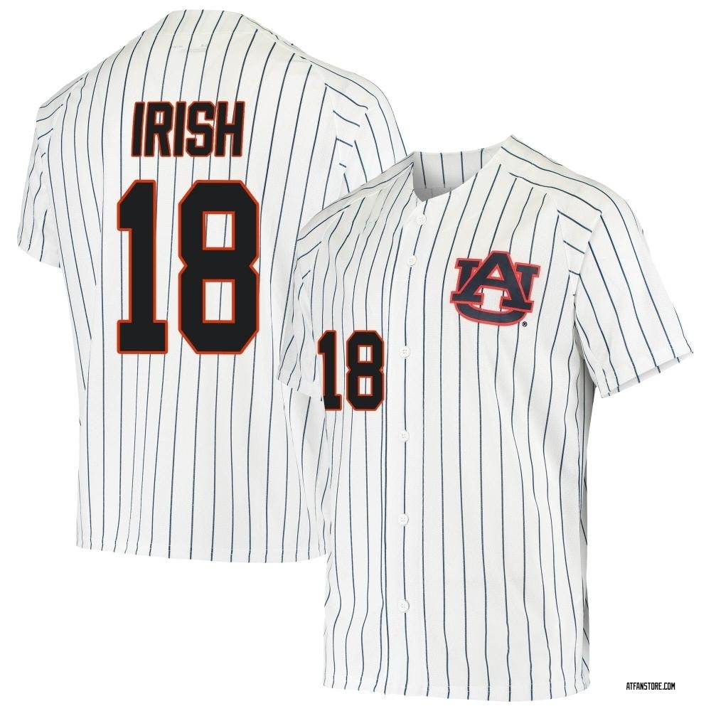 Men's Ike Irish Auburn Tigers Replica /Navy Performance Baseball Jersey - White