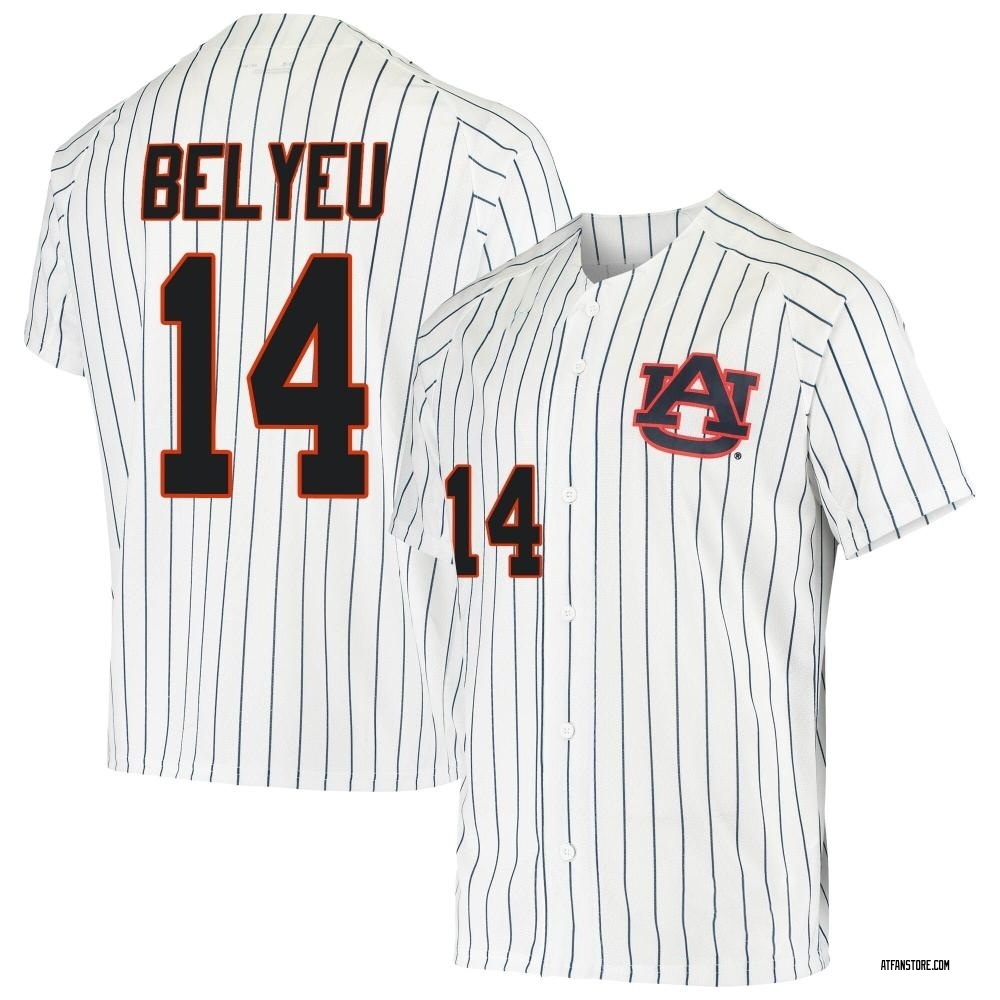 Youth Cade Belyeu Auburn Tigers Replica /Navy Performance Baseball Jersey - White