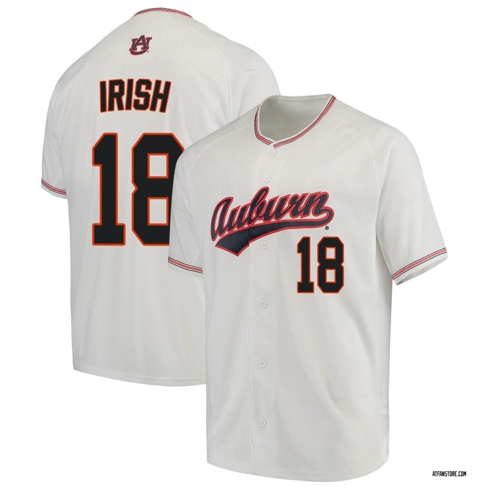 Youth Ike Irish Auburn Tigers Replica Performance Baseball Jersey - White