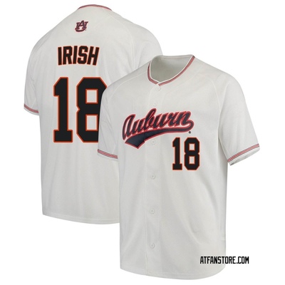 Youth Ike Irish Auburn Tigers Replica Performance Baseball Jersey - White